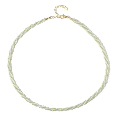 Cavill - Verstelbare Halsketting 925 Sterling Zilver Verguld - 0,0257 ct Peridoot - 0,0441 ct Zirkon - Elegante Groene Ketting
