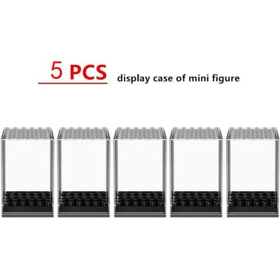 Boîte de Bloc de Construction Transparente 5 pièces avec Couvercle Anti-poussière pour Figurine Miniature Figurine d'Action Briques de Rangement Jouet gray