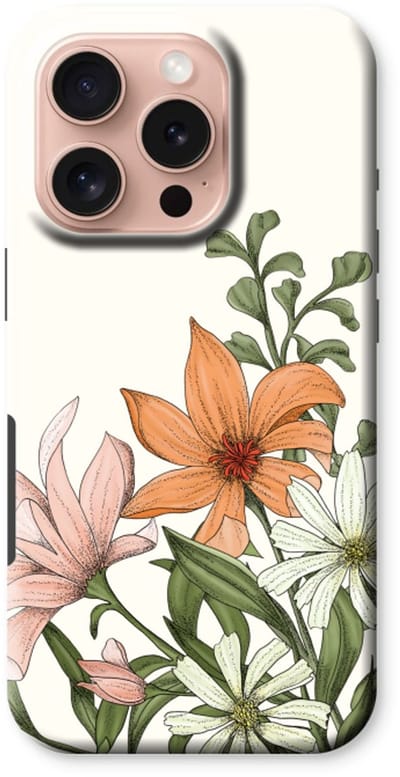 Case Company® - Hoesje geschikt voor iPhone 16 Pro hoesje - Floral bouquet - Tough Case - Maximale Bescherming alle Kanten en Schermrand