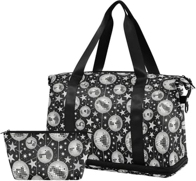 Opvouwbare reistas - Sporttas weekendtas - Reizen sport - Inclusief toilettas - 56x31x23cm - Gebrandschilderd glas sterren