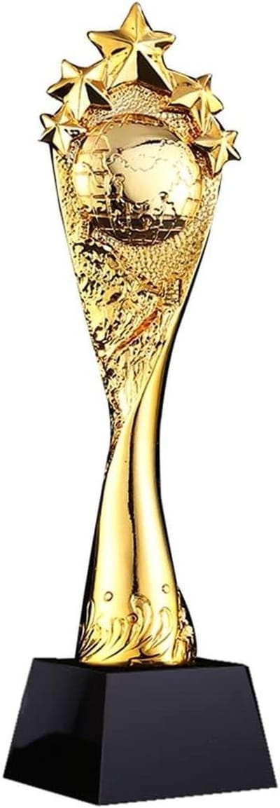 Gouden Trofee - Winnaarsbeker Prijs - Wedstrijd Beloning - Vergulde Hars - 30 cm - Goud