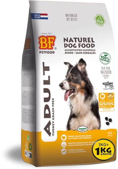 BF Petfood Adult Kalkoen Graanvrij 12.5 kg + Rex kluifjes graanvrij