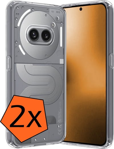 Hoes - 2 Stuks - Geschikt voor Nothing Phone (2a) - Sterk & Shockproof - Case Siliconen - Back Cover - Telefoon Hoes - Transparant