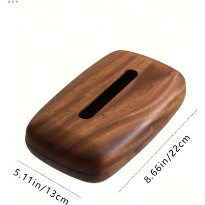 Porte-boîte à mouchoirs en noyer - Design rectangulaire minimaliste moderne, Couvercle en bois de noyer premium facile à remplir avec finition polie pour dessus de table