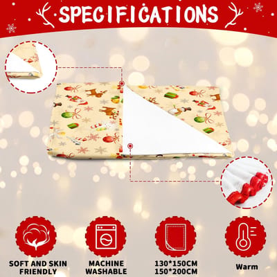 Dailygoods - Kerst knuffeldeken Kerstmis bankdeken super zachte kerst flanellen deken klassieke 3D-print kerstmotieven verkrijgbaar (130x150 cm, G)