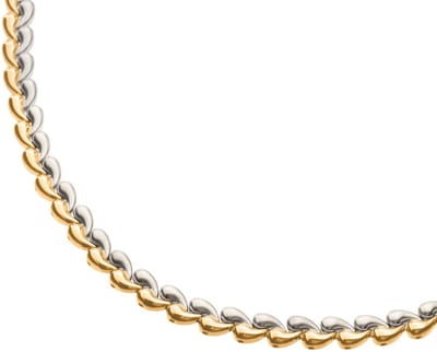 Boccia Titanium 08072-02 Dames Ketting - Collier - Sieraad - Schakelketting - Goudkleurig - Fantasie - 8 mm breed - 45 cm lang