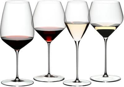 Riedel Wijnglazenset Veloce - Cabernet / Merlot, Pinot Noir / Nebbiolo, Riesling & Chardonnay - 4 Stuks
