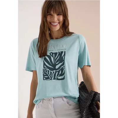 Shirt met ronde hals en frontprint