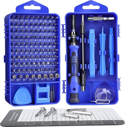 Professionele computerreparatieset, 122-in-1 precisie-schroevendraaierset, elektronica-reparatieset voor mobiele telefoon, laptop, tablet, camera's, Xbox-controller
