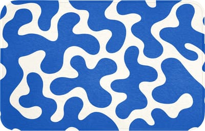Badmat 80x50 cm - Antislip - Vormen - Abstract - Blauw - Golven - Badmatten voor badkamer - Badkamermat - Douchemat - Badkamer mat