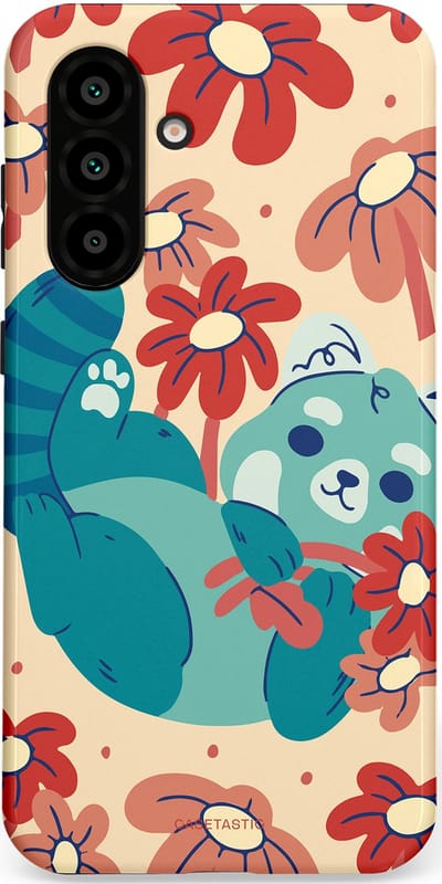 Casetastic Hoesje Geschikt voor Samsung A56 / A36 - Stijlvolle Beschermende Duo-layer Case - Rode panda knuffels
