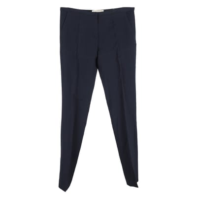 Balenciaga rechte broek van wol in marineblauw