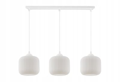 Moderne witte hanglamp met 3 cilindervormige kap RIFFLE