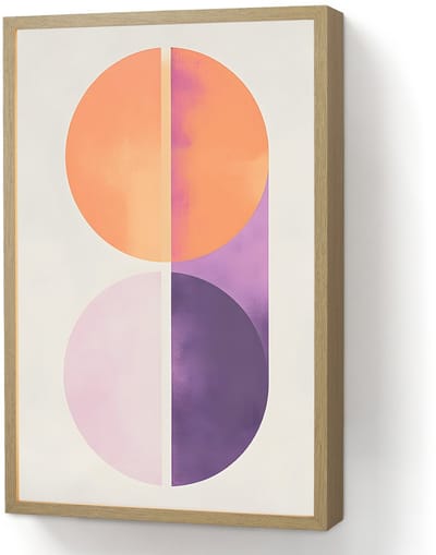 Wandlamp 40x60 cm - Oplaadbaar - Cirkels - Abstract - Paars - Wandlampen binnen woonkamer - Slaapkamer lamp - Decoratieve nachtlamp - Vloerlamp draadloos