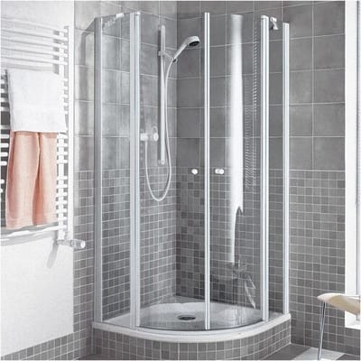 Kermi Ibiza 2000 quadrant shower enclosure with swing doors 90 x 90 x 185 cm, radius 50 cm I2O10090181AK