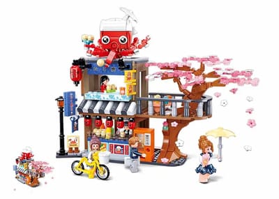 Sluban Girl's Dream Tako Yaki Main Store bouwspeelgoed kinderen vanaf 6 jaar - Constructiespeelgoed modelbouw - bouwdoos met 548 bouwstenen - M38-B1019