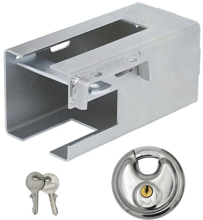 Proplus Aanhanger dissel slot - met B-Safe discusslot van 80 mm - verzinkt staal - met 2 sleutels - zilver
