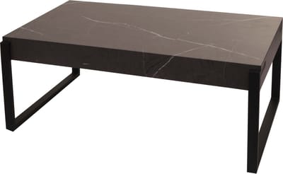 Salontafel MCW-L53, woonkamertafel bijzettafel sofatafel, metaal 43x110x64cm ~ marmer look grijs