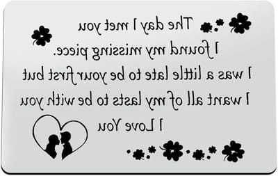 Metalen Portemonnee Kaart - Inlegkaart Cadeaukaart - Liefde Tonen - Gegraveerde Tekst - 55 x 86 mm - Zilver