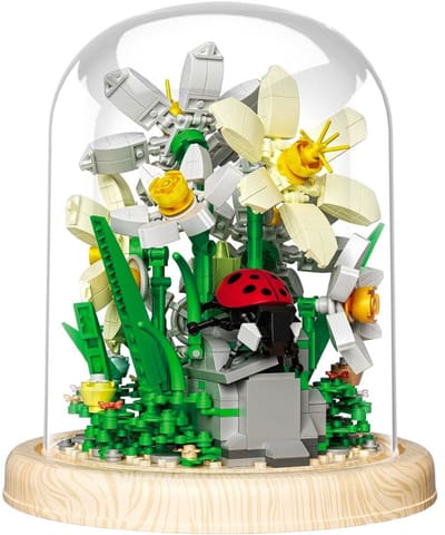 Zhe Gao 623001 Narcis bloemen in stolp bouwset | Botanical flowers collection modelbouw | Educatief Creator speelgoed bouwpakketten voor kinderen & volwassenen | DIY bloemenpracht kunstbloemen niet compatibel met lego | Bouwdoos met 623 bouwstenen