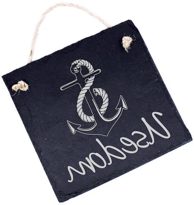 Leisteen Bord - Naambordje Deur - Huis Decoratie - Gepersonaliseerde Gravure - 11 x 11 cm - Grijs
