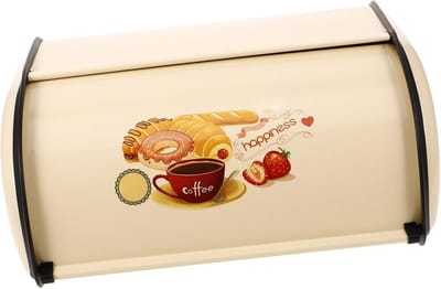 Broodbewaarcontainer - Broodtrommel - Aanrecht Opslag - Grote Capaciteit - 34.5 x 23 x 14.5 cm - Goud