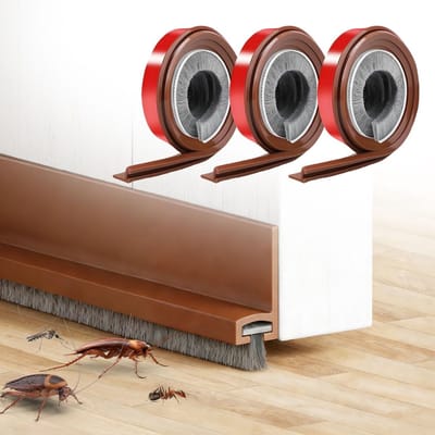 Zelfklevende borstelafdichting voor deuren - 3 stuks van 100 cm, tochtstopper en geluidsisolatie voor slaapkamer, woonkamer en badkamer