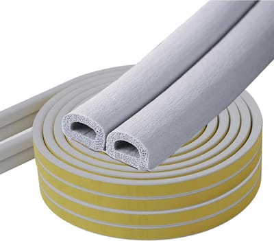 10 meter D-type deurafdichtingsstrip, 9 mm (breedte) x 6 mm (hoogte) rubberen afdichtstrip, raamafdichting, slagvast, koudebestendig, schokbestendig | Grijs, 5 meter x 2 rollen