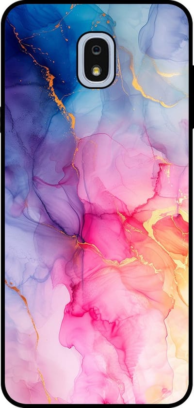Smartphonica Telefoonhoesje Geschikt voor Samsung Galaxy J7 2018 met marmer opdruk - TPU backcover case marble design - Regenboog geschikt voor Samsung Galaxy J7 2018
