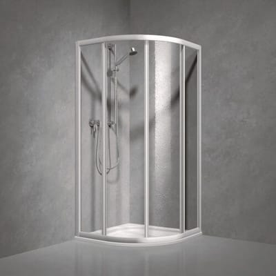 Koralle TwiggyTop VKSTT sliding door 2-piece with fixed parts, 90 x 185 cm, radius 50 cm V447309018AA1