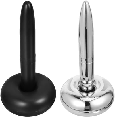 Set van 2 Magnetische Balpennen met Chromen Afwerking en Houder - Perfect voor Kantoor en Thuisgebruik