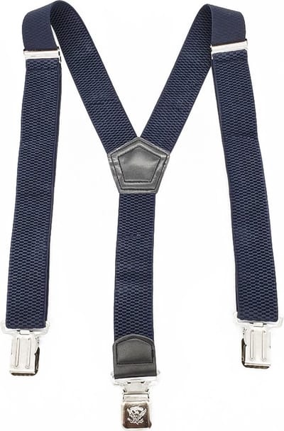 Marco rossi Heren Bretels blauw - 3 Clips - riemen - Met extra stevige, sterke en brede klem die niet losschieten! One Size