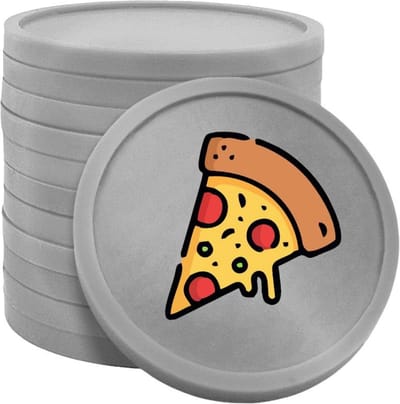 CombiCraft pizza consumptiemunten zilver - Ø29mm enkelzijdig bedrukt - 100 stuks