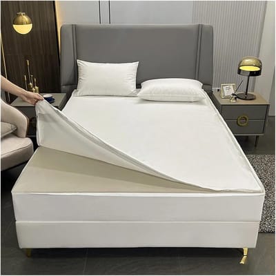 Waterdichte matrashoes - Rits beschermhoes - Matras beschermen - 6-zijdig all-inclusive - 160x200 cm - Wit