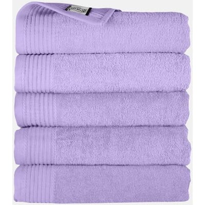 The One Towelling Badhanddoek - 70x140 cm - 5 stuks - Hotelkwaliteit - 450 g/m² - 100% Gekamd katoen - Lavender