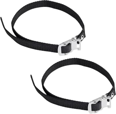 Verstelbare Nylon Fietspedalen met Slede en Voetbanden voor Mountainbike en Racefiets - 2 Stuks, 500 mm, Zwart