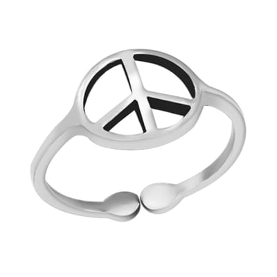 Zilveren teenring - vredesteken - 925 zilver - hypoallergeen