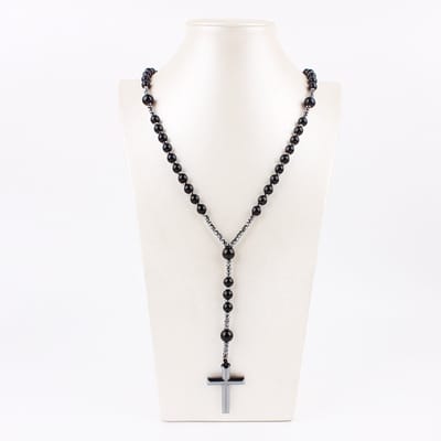 Donley Cubaanse Kruis Ketting Heren - Parelkleurige Jezus Ketting - Holy Cross Schakelketting - Cubaans Kruis - Christelijke Sieraden - Mannen Ketting - Cadeau voor Mannen