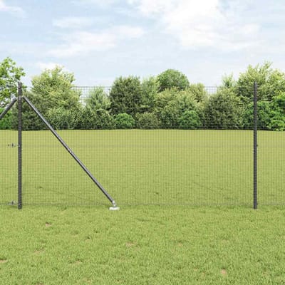 vidaXL - gelast - draadhek - met - grondpennen - 10 - x - 1,4 - m - PVC-gecoate - Staal