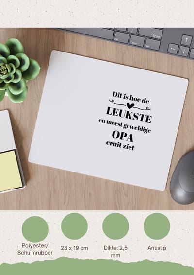 Akyol - dit is hoe de leukste en meest geweldige opa eruit ziet Muismat - Opa - meest leukste opa - verjaardag - cadeautje voor opa - opa artikelen - kado - geschenk - 23 bij 19 cm