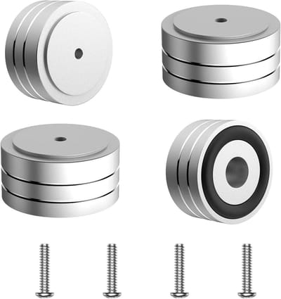 Luidsprekervoeten - Dempingsvoetjes Isolatiepads - Audio Verbeteren - Trillingsabsorberend Ontwerp - 40 mm x 20 mm - Zilver