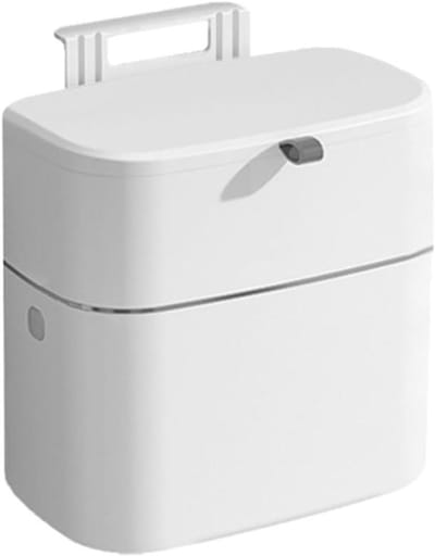 Compostbak Keuken - Afvalbak Hangend - Voedselresten Verwerken - Geurcontrole Deksel - 8L of 10L - Wit