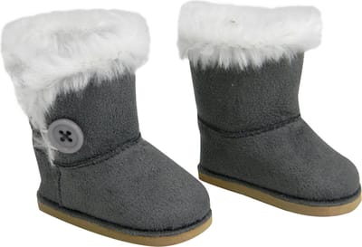 Sophia's Poppenkleding voor Modepop - Laarzen Met Bont Gevoerd - Poppen Accessoires - Grijs