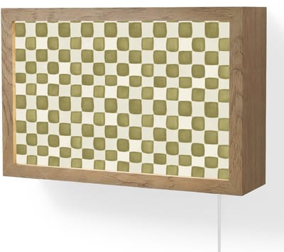 Wandlamp 30x20 cm - Oplaadbaar - Schaak - Patroon - Groen - Wandlampen binnen woonkamer - Slaapkamer lamp met kabel - Decoratieve nachtlamp - Vloerlamp snoer