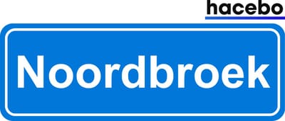 Hacebo - Plaatsnaam Sticker - 29x10 CM - Noordbroek sticker - Verkeersborden sticker - grappige cadeaus - Noordbroek
