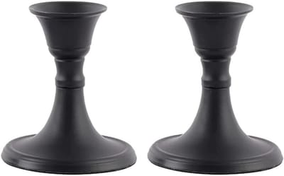 Set van 2 Zwarte Kandelaars voor Slanke Kaarsen - Modern Tafeldecoratie
