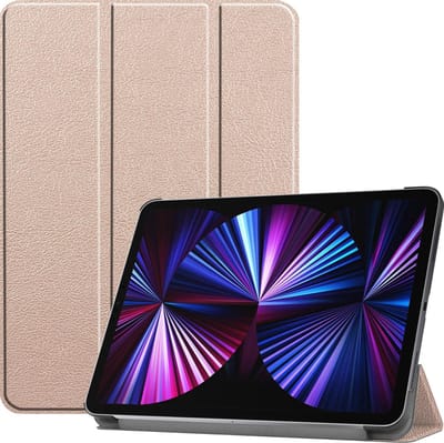 Hoesje - Geschikt voor Apple iPad Pro (2021) - 11 inch - 3e generatie - Dun & Stevig - Hardcover Book Case - Trifold Bookcase Hoes - Hard Cover - Tablethoes - Goud