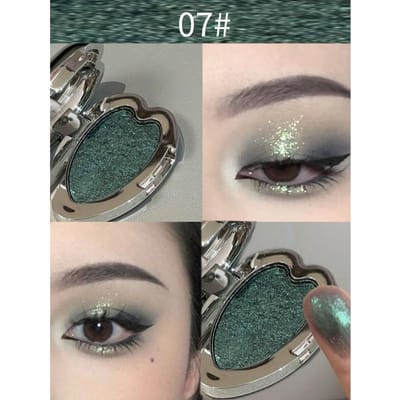 Palette d'ombres à paupières mono-couleur Cœur Pailleté Métallique, Imperméable Résistante à la Transpiration Pour les Spectacles sur Scène Musicale, les Fêtes d'Halloween Palette d'ombres à paupières
