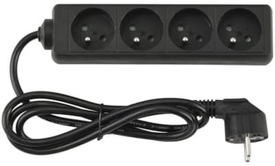 Verlengkabel 3m met 4x 230V Stopcontacten - Platte Stekker - IP20 Bescherming