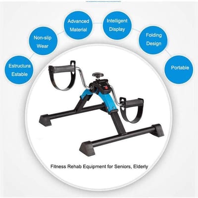 Opvouwbare Fiets - Mini Hometrainer - Revalidatie Training - Verstelbare Weerstand - LCD Monitor - Zwart